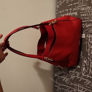 Kate Spade red 3 compartment satchel shoulder bag